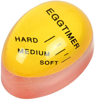 Benson Eierwekker - rood/geel - siliconen - kookwekker eieren - zacht/medium/hard - 6 x 4 cm