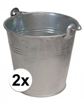 Benson Emmer / teil - 2x - van zink - met handvat - 12 liter