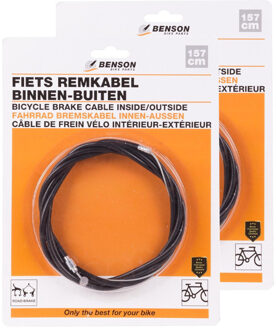 Benson Fiets remkabel volledig - 2x - binnen/buiten kabel - 157 cm - zwart - universeel
