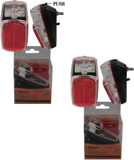Benson Fietsachterlicht - rood - LED - achterlicht - 2x AAA - 8 x 4 cm - op batterij - fietsverlicht