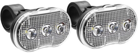 Benson Fietslamp - 2x - LED - wit - waterbestendig - incl. batterijen
