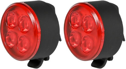 Benson Fietslamp - 2x - rood achterlicht - LED - USB oplaadbaar - inclusief clip en kabel