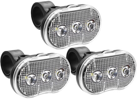 Benson Fietslamp - 3x - LED - wit - waterbestendig - incl. batterijen