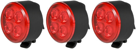 Benson Fietslamp - 3x - rood achterlicht - LED - USB oplaadbaar - inclusief clip en kabel