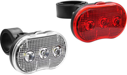 Benson Fietslamp LED set - 2-delig - wit en rood - 3 functies - inclusief batterijen