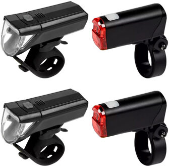 Benson Fietslamp LED set - 2x - voor / achterlicht - waterbestendig IPX4 - inclusief batterijen