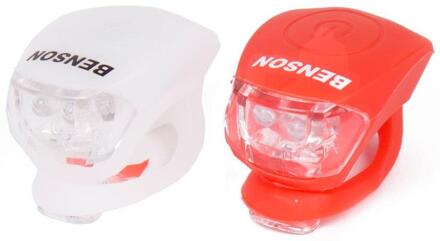 Benson Fietsverlichting - voor- en achterlicht - siliconen - Fietsverlichting Multikleur