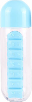 Benson Fles - medicijnen doos/pillendoos - 600 ml - 7-vaks - 23 cm - Pillendoosjes Blauw