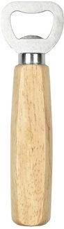 Benson Flessenopener - RVS - eikenhout - 14 cm - bieropener Bruin