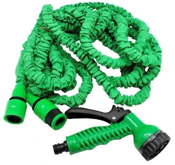 Benson Flexibele Tuinslang - uitrekbaar tot 15 meter - met broeskop - groen
