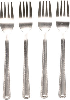 Benson Gebaksvorkjes/taartvorkjes Classic - 8x - RVS - 15 cm - zilver - dessert vorken