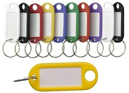 Benson Gekleurde sleutellabels / sleutelhangers 100 delig - Sleutelhangers