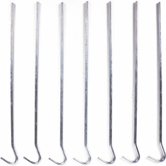 Benson Grondpen/tentharing - 14x - zilver - metaal - 22 cm - Tentharingen Zilverkleurig