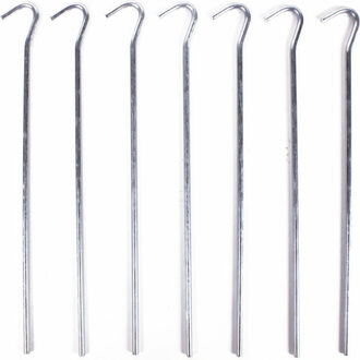 Benson Grondpen/tentharing - 7x - zilver - metaal - 22 cm
