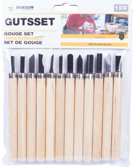 Benson Guts set - hout - hobby - 12 delig - gutsen - stempels maken