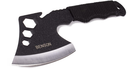 Benson Handbijl zwart multifunctioneel - handvat van paracord - 23.5 cm - Bijlen Multikleur