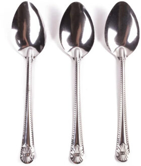 Benson Home Diner lepel - 3x stuks - chroom - zilver - bestek - 23 cm