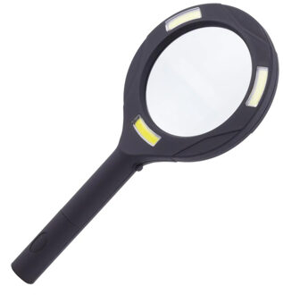 Benson Home Loep/vergrootglas - met 3 LED lampjes - lees/handwerk loep - soft touche - D80 mm