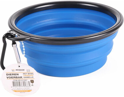 Benson Hondenvoerbak - drinkbak - D13 cm - opbouwbaar - blauw - kattenvoerbak