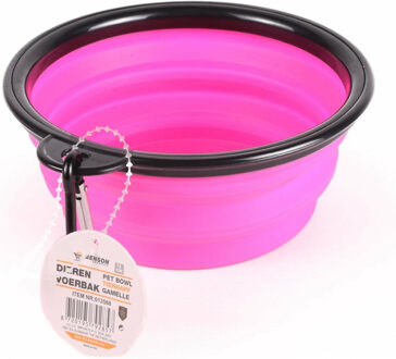 Benson Hondenvoerbak - drinkbak - D13 cm - opbouwbaar - roze - kattenvoerbak