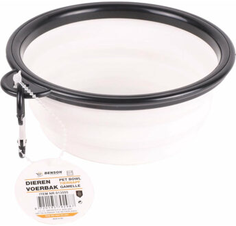 Benson Hondenvoerbak - drinkbak - D13 cm - opbouwbaar - wit - kattenvoerbak