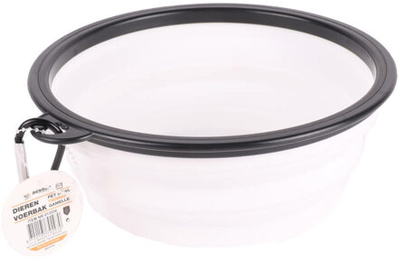 Benson Hondenvoerbak - drinkbak - D19 cm - opbouwbaar - wit - kattenvoerbak