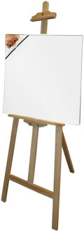 Benson houten schildersezel 140 cm met canvas doek 50 x 50 cm