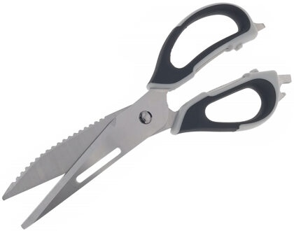 Benson huishoud/multifunctionele schaar - 23 cm - zwart/grijs - rvs/kunststof