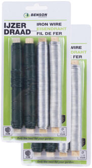 Benson IJzerdraad - 2x - 4 delig - 0.7 mm x 30 m - geplastificeerd - verzinkt staal - binddraad