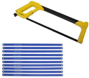 Benson IJzerzaag - metaalzaag - 300 mm - inclusief 10 reserve zaagbladen - gereedschap
