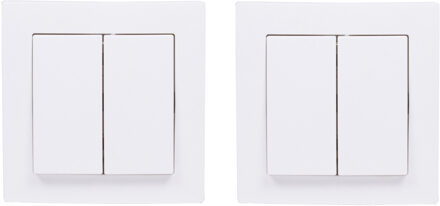 Benson Inbouw wisselschakelaar dubbel - 2x - wit - 250V 10A - WCD