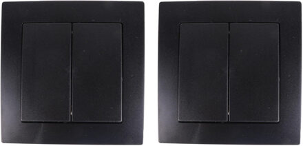 Benson Inbouw wisselschakelaar dubbel - 2x - zwart - 250V 10A - WCD
