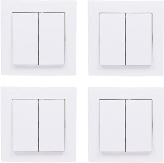 Benson Inbouw wisselschakelaar dubbel - 4x - wit - 250V 10A - WCD