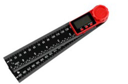 Benson Instelbare winkelhaak / zwaaihaak - digitaal - 200 mm - incl. batterij Zwart