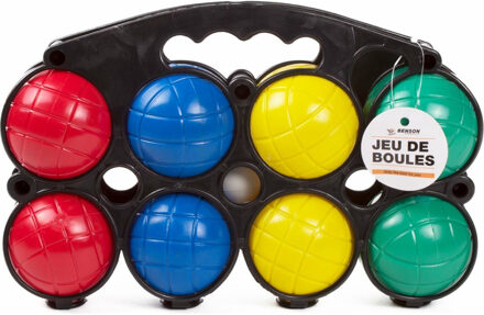 Benson Jeu de Boules - kunststof - 8 ballen + markeringsballetje - buitenspeelgoed Multi