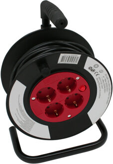 Benson Kabelhaspel/kabelbox - 15 meter snoer - 4x stopcontacten geaard - 2300 Watt/230v