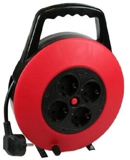 Benson Kabelhaspel - rood - 10 meter - 4x geaarde stopcontacten - verlengsnoer -stroomhaspels