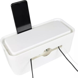 Benson Kabelmanagementbox - multifunctioneel - wit - 31 x 13,5 x 13 cm