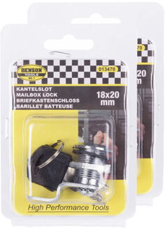 Benson Kantelslot / Lockerslot - 2x - 18 x 20 mm - 2 Sleutels - brievenbus / opbergkasten slot