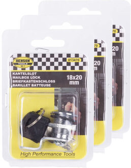 Benson Kantelslot / Lockerslot - 6x - 18 x 20 mm - 2 Sleutels - brievenbus / opbergkasten slot
