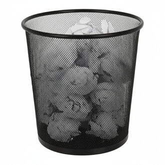 Benson Kantoor prullenbak / papierbak - inhoud 19 liter - draad metaal - zwart - 26 x 26 x 28 cm