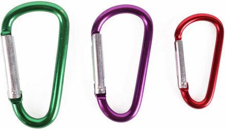Benson Karabijnhaken - 3x stuks - musketon sleutelhanger - gekleurd Multi