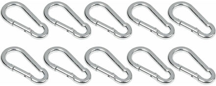 Benson Karabijnhaken klein - 10x stuks - carabiners / festonhaak - 6 x 60 mm