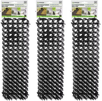 Benson Kattenafweermatten - 12x - zwart - kunststof - 47,5 x 13 cm - tuinbescherming