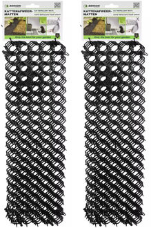 Benson Kattenafweermatten - 8x - zwart - kunststof - 47,5 x 13 cm - tuinbescherming