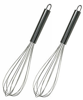 Benson Keukengerei garde - 2x - zilver - RVS - 28 cm - mixen en mengen