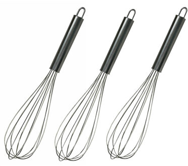 Benson Keukengerei garde - 3x - zilver - RVS - 28 cm - mixen en mengen