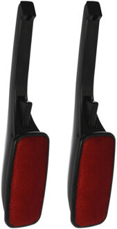 Benson Kledingborstel - 2x - zwart/rood - inklapbaar - 33 cm - ontpluizer - pluizenverwijderaar