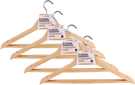 Benson Kledinghangers - 12x stuks - hout - anti slip - 45 cm - draaibare haak
