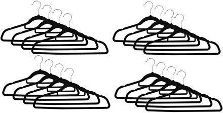 Benson Kledinghangers velours - 16x - kunststof - draaihaak - buigbaar - 44 cm